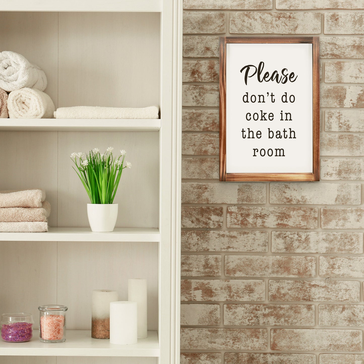 Please Don't Do Coke In The Bathroom Sign 11x16 Inch