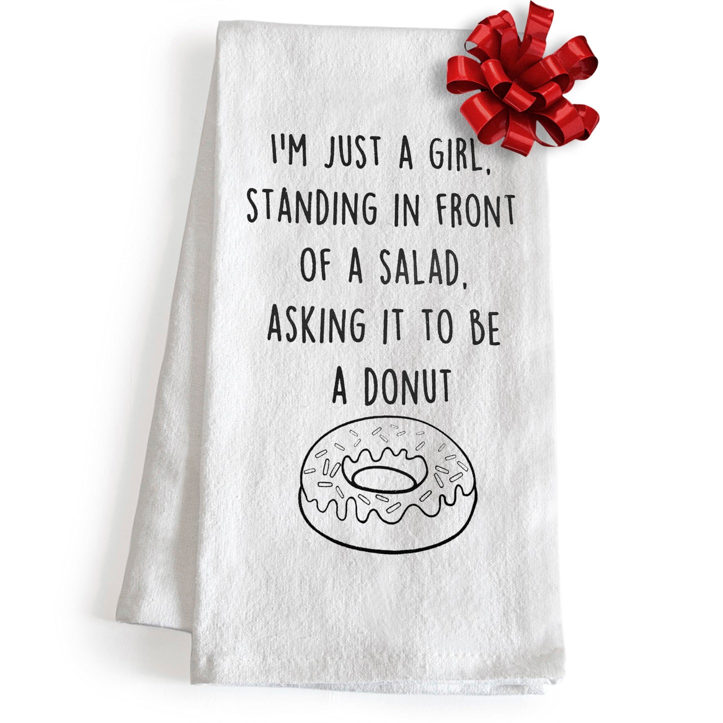 I'm Just A Girl Standing in Front of A Salad Funny Dish Towel 18x24 Inch