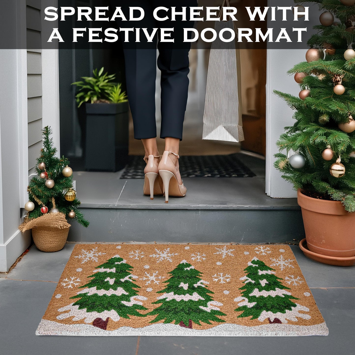 Christmas Tree Door Mat 30x17 Inch