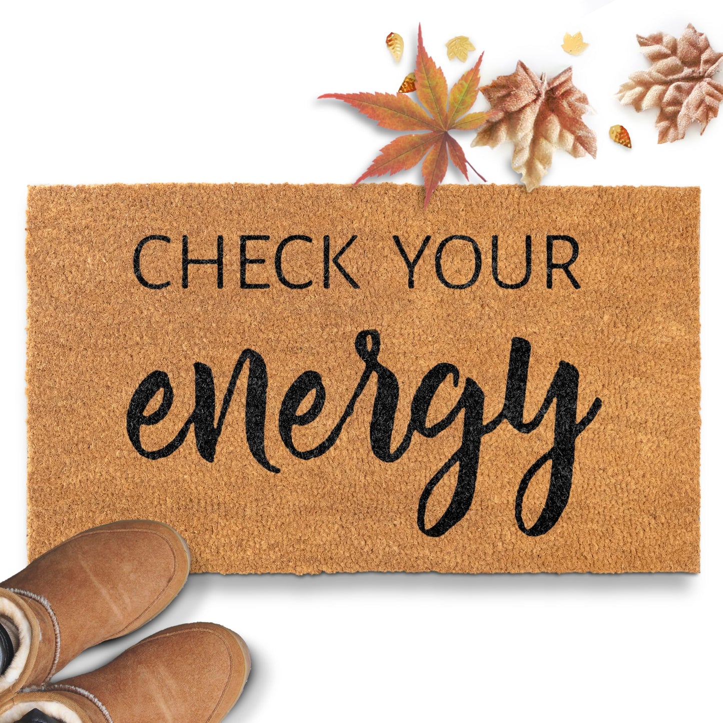 Coir Mat Check Your Energy 30"x17"