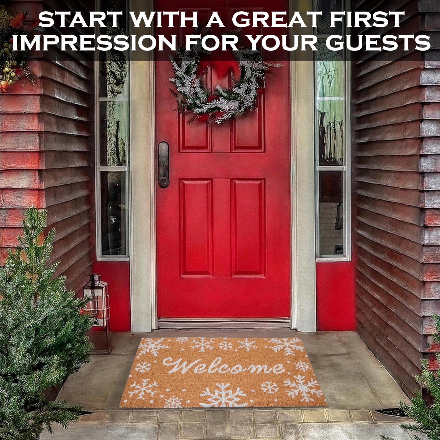 Snowflake Coir Doormat 30x17 Inch