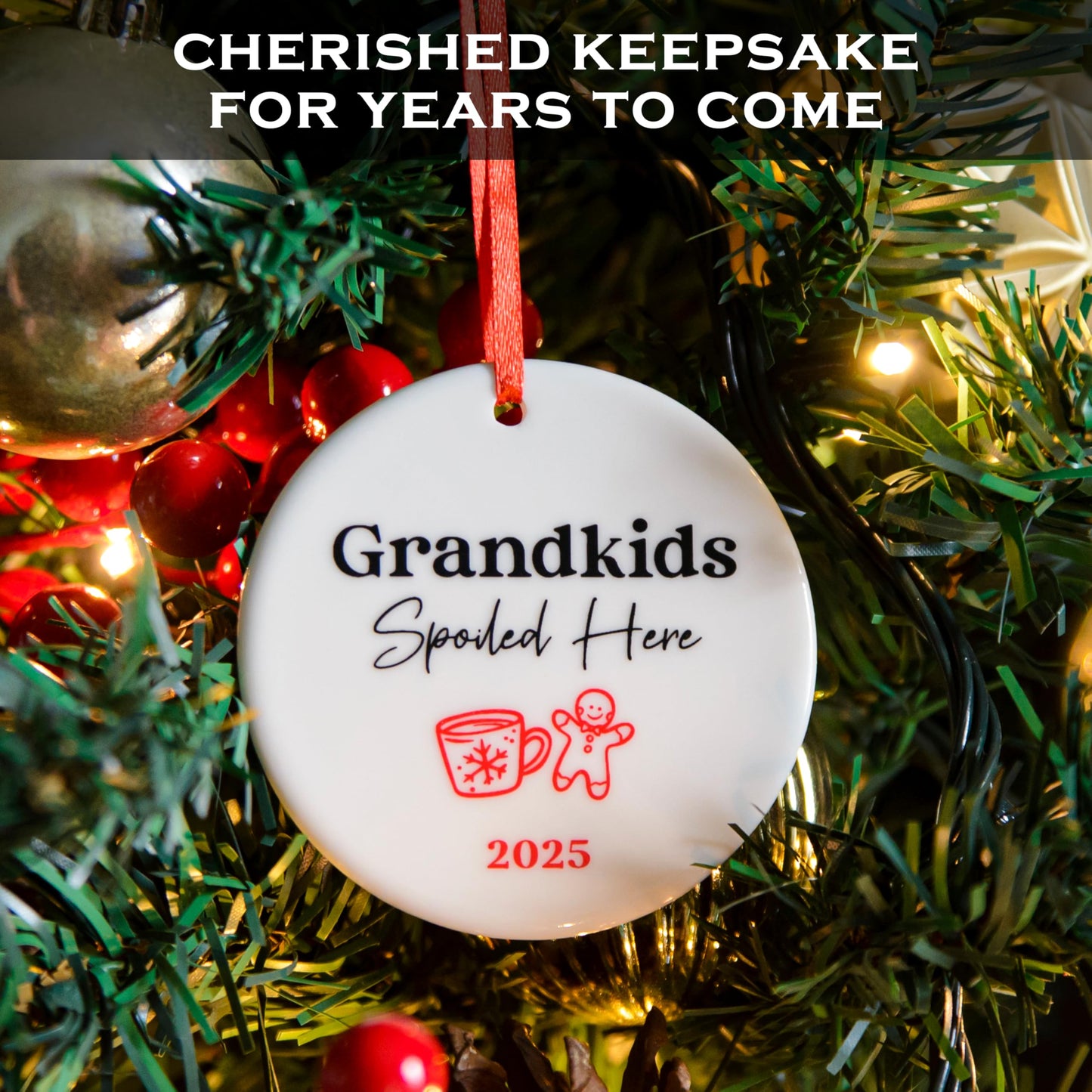 Grandkids Spoiled Here Ornament 3 Inch