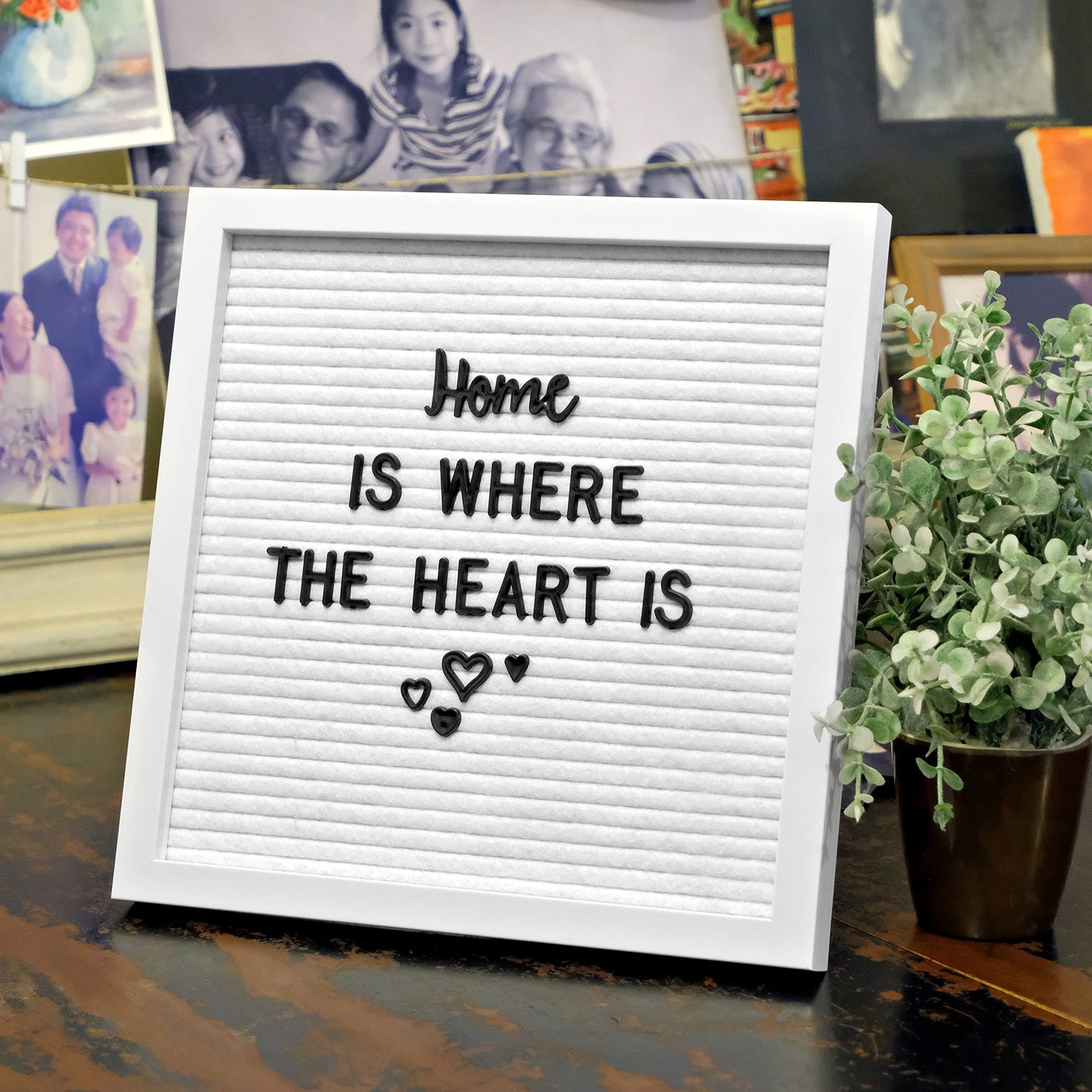 All White Felt Letter Board Precut 10x10 Inch