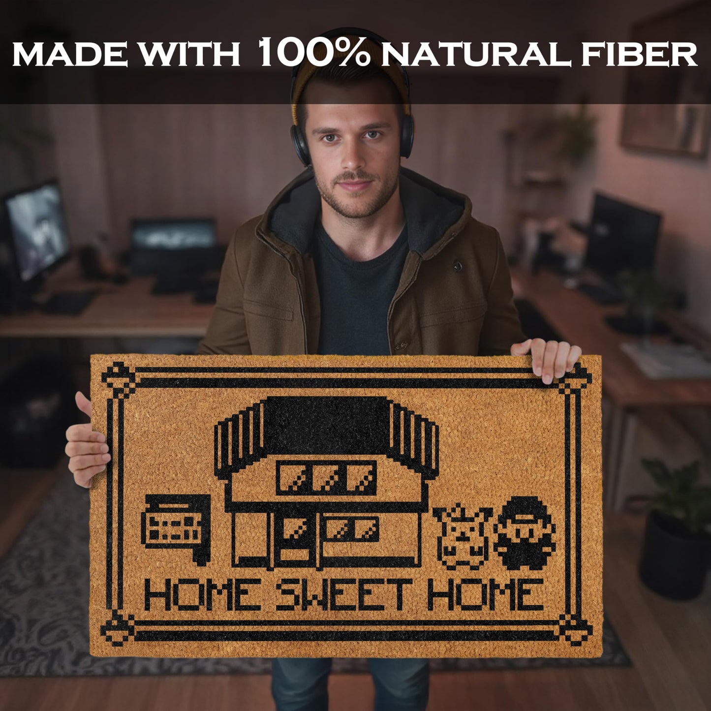 Home Sweet Home Door Mat Coir Rug 30x14 Inch, Anime Doormat Outdoor