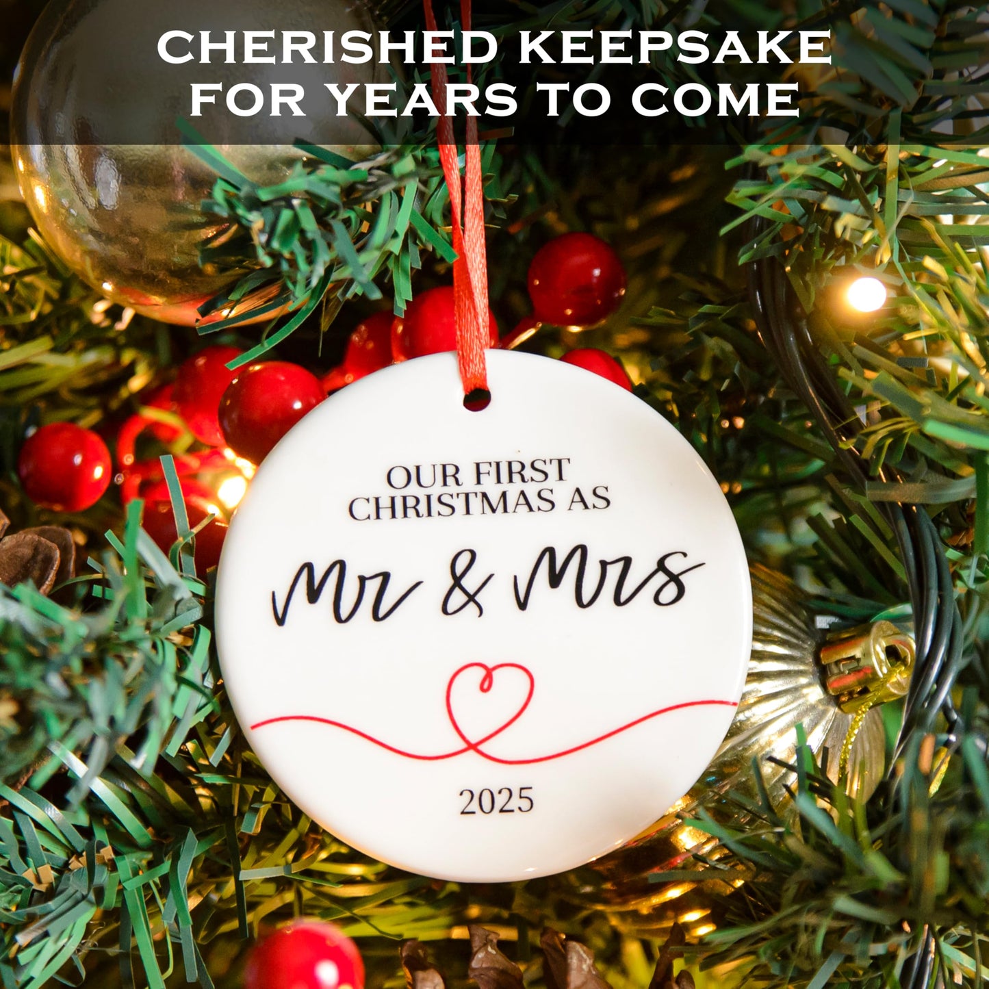 Our First Christmas as Mr and Mrs 2025 Ornament 3 Inch