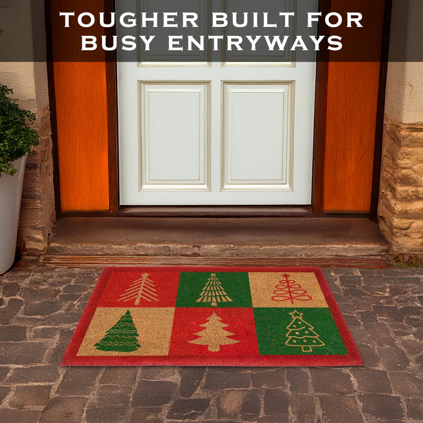 Christmas Tree Doormat 30x17 Inch