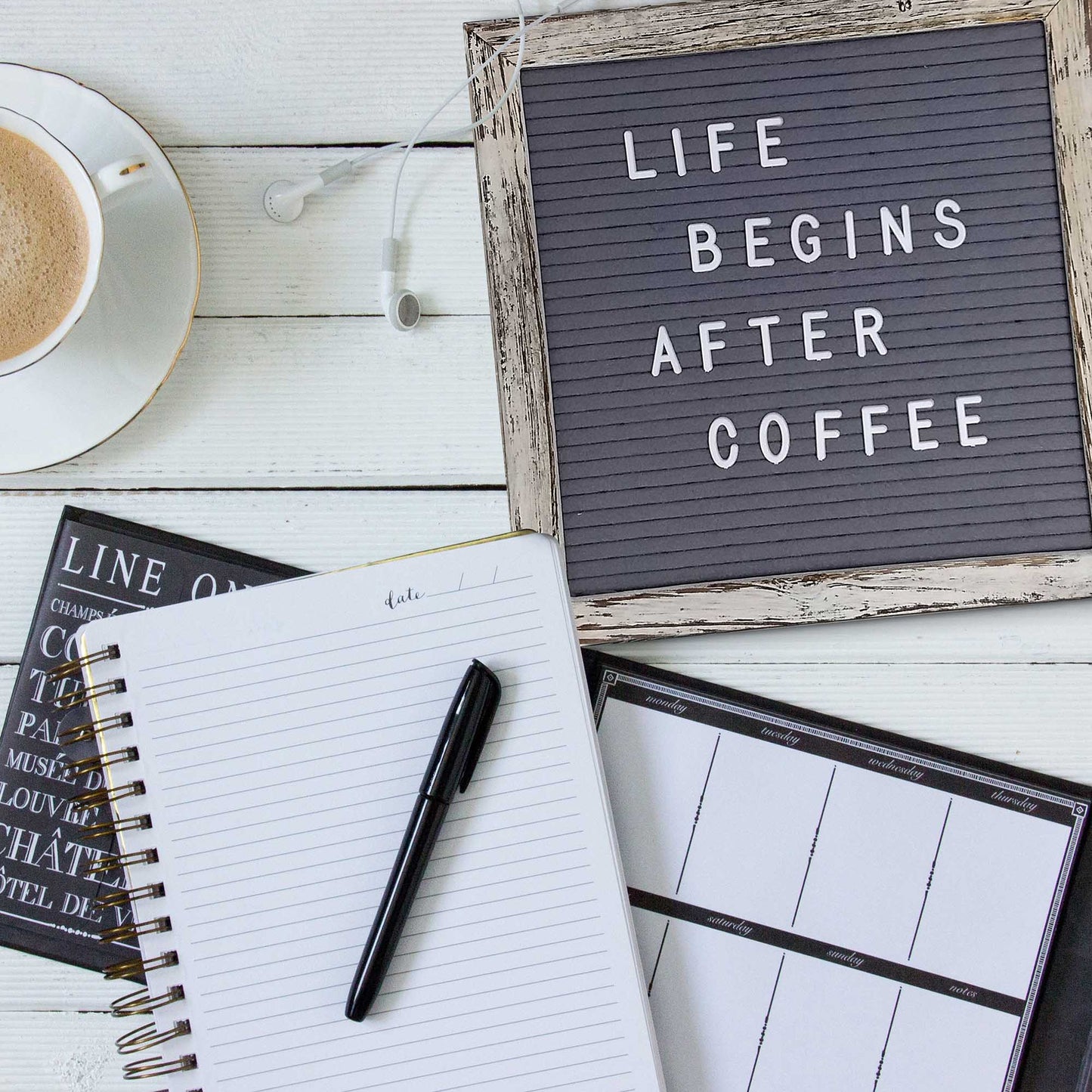 Grey 10x10 Farmhouse Shabby Chic Rustic Letter Board