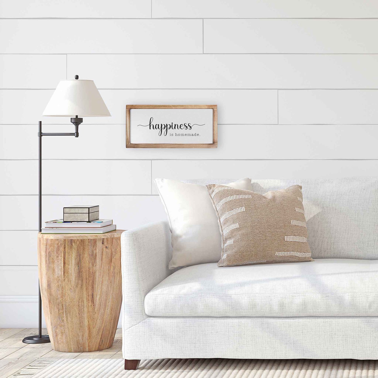 Happiness Sign - Modern Farmhouse Wall Decor Sign 8x17