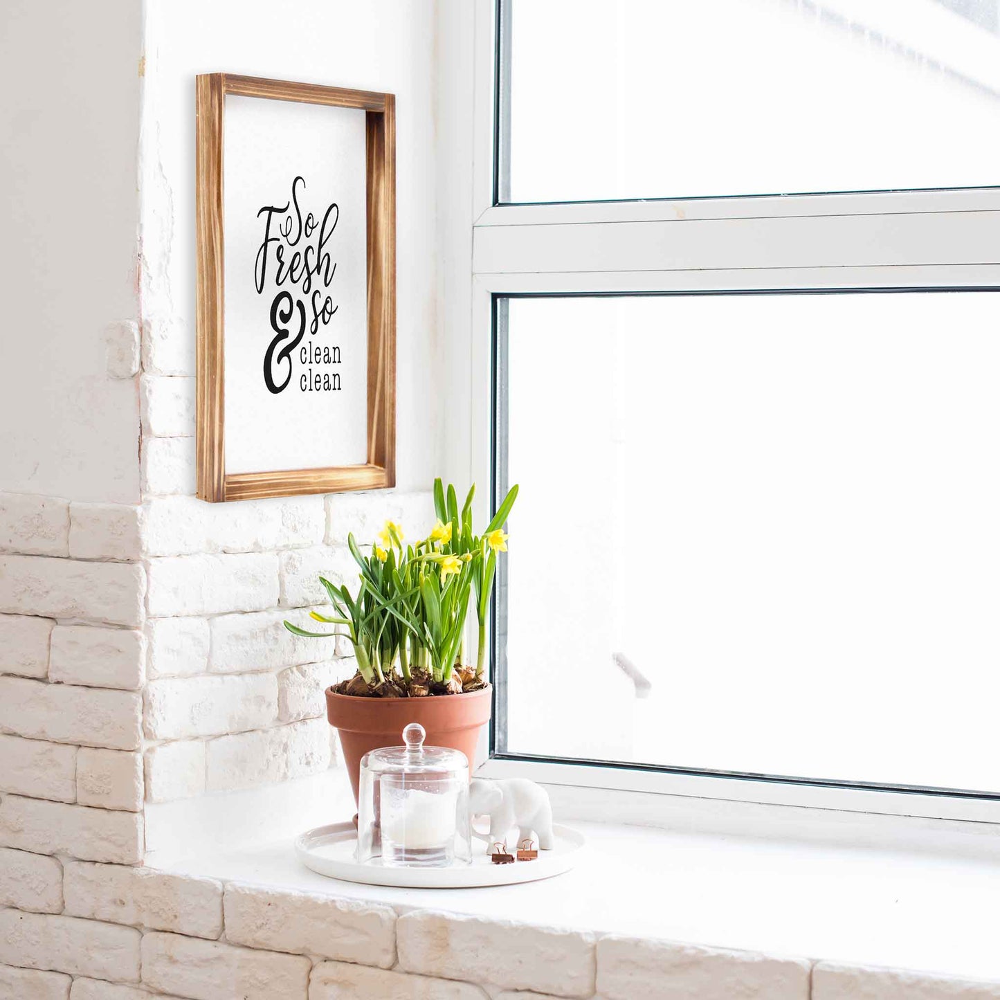 So Fresh And So Clean Clean Sign - Funny Farmhouse Bathroom Decor Sign 11x16