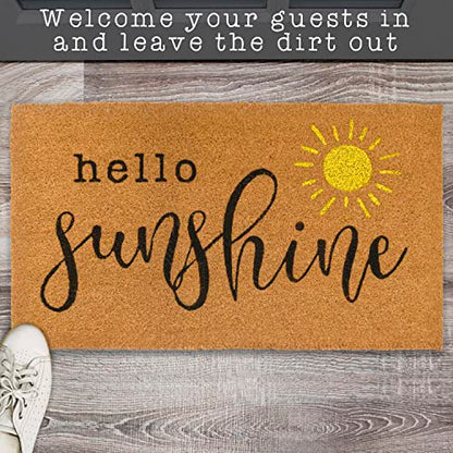 Hello Sunshine Coir Doormat Outdoor 30x17 Inch