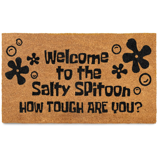 Welcome to the Salty Spittoon Coir Door Mat Outdoor 30x17 Inch
