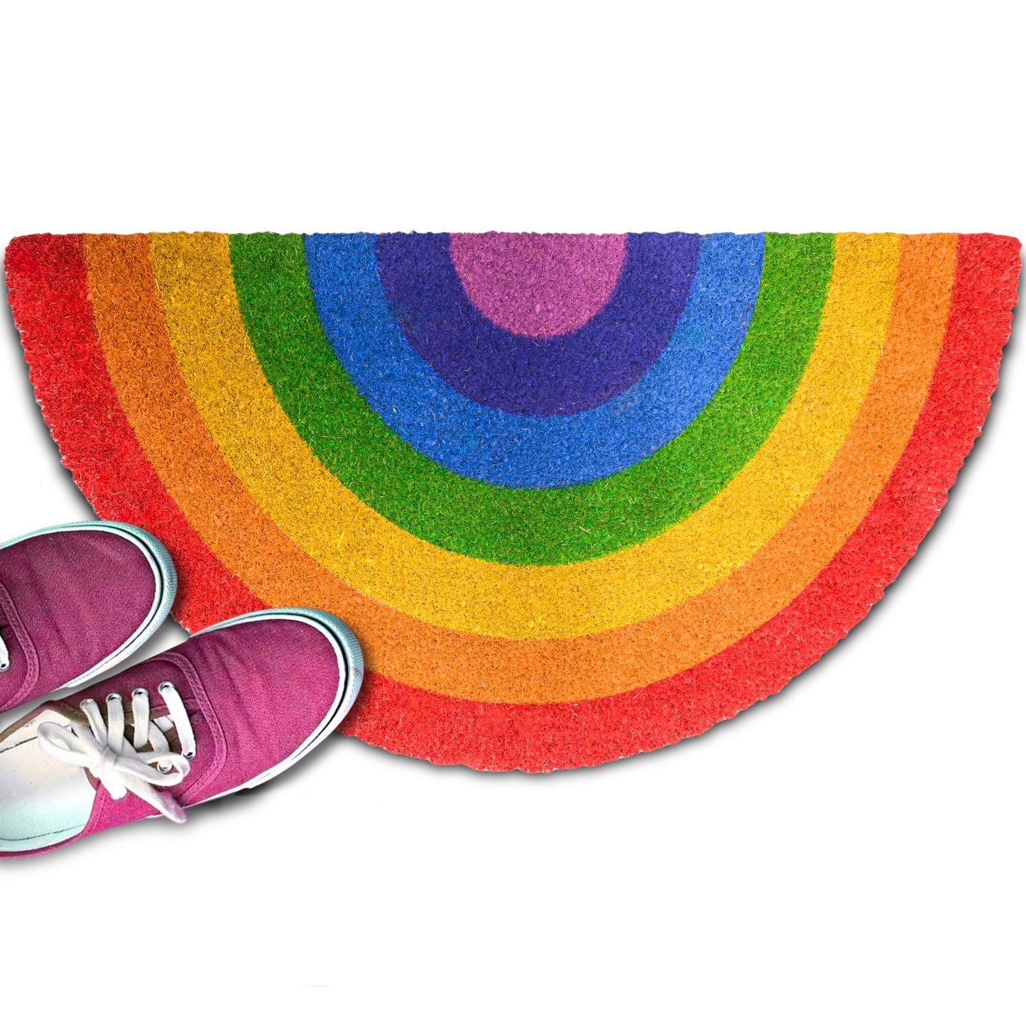 Rainbow Halfmoon Summer Spring Doormat 30"x17"