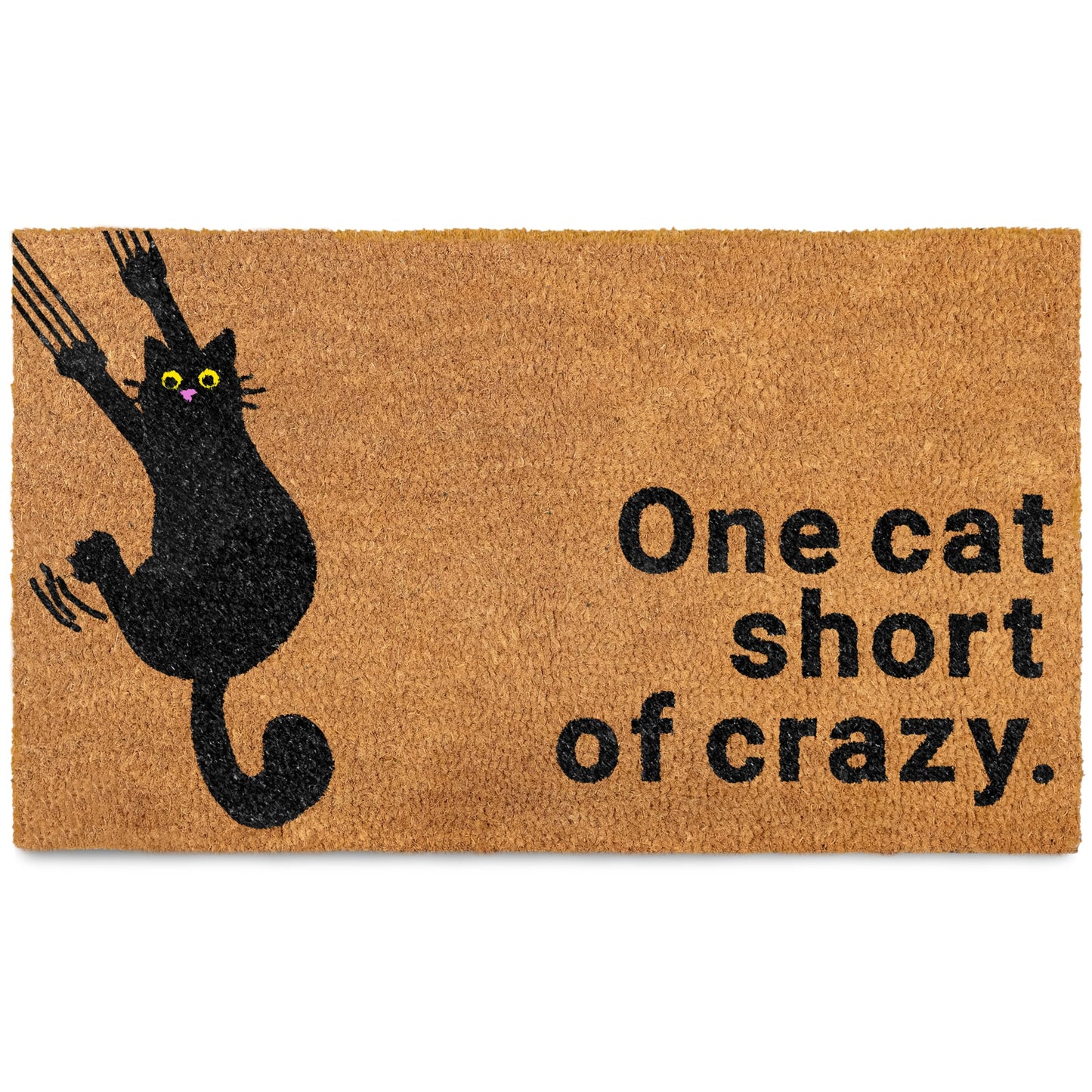 One Cat Short of Crazy Coir Door Mat 30x17 Inch