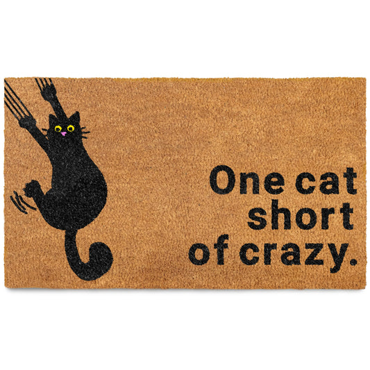 One Cat Short of Crazy Coir Door Mat 30x17 Inch