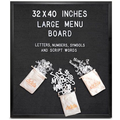 Large Felt Letter or Menu Board in 24x30 or 32x40-inch Sizes