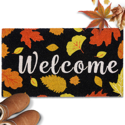 Welcome Leaves Fall Door Mat 30x17 Inch