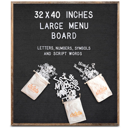 Large Felt Letter or Menu Board in 24x30 or 32x40-inch Sizes