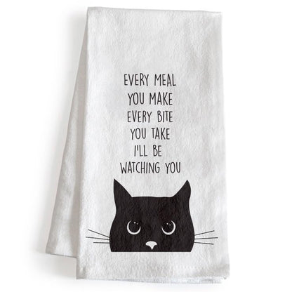 Every Bite You Take, I'll Be Watching You Cat Kitchen Towel 18x24 Inch