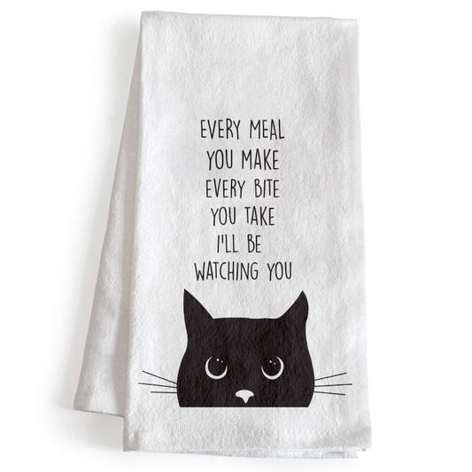 Every Bite You Take, I'll Be Watching You Cat Kitchen Towel 18x24 Inch