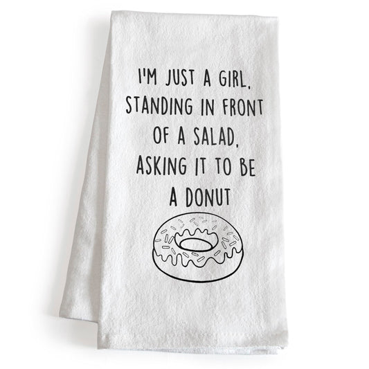 I'm Just A Girl Standing in Front of A Salad Funny Dish Towel 18x24 Inch