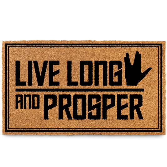 Live Long and Prosper Coir Door Mat Outdoor 30x17 Inch Startrek Decor