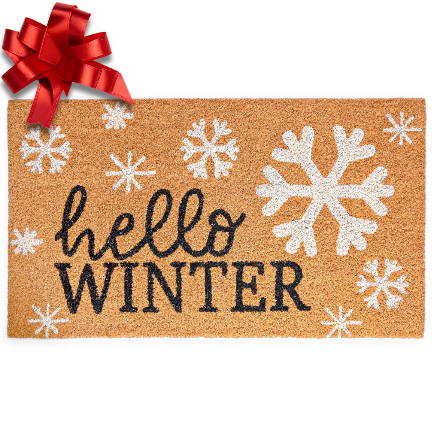 Hello Winter Snowlfake Door Mat 30x17 Inch