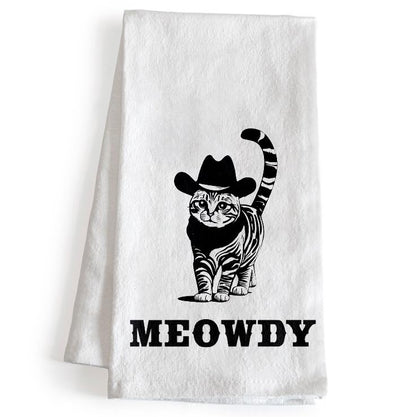 Meowdy Kitchen Towel 18x24 Inch, Funny Black Cat Kitchen Towel