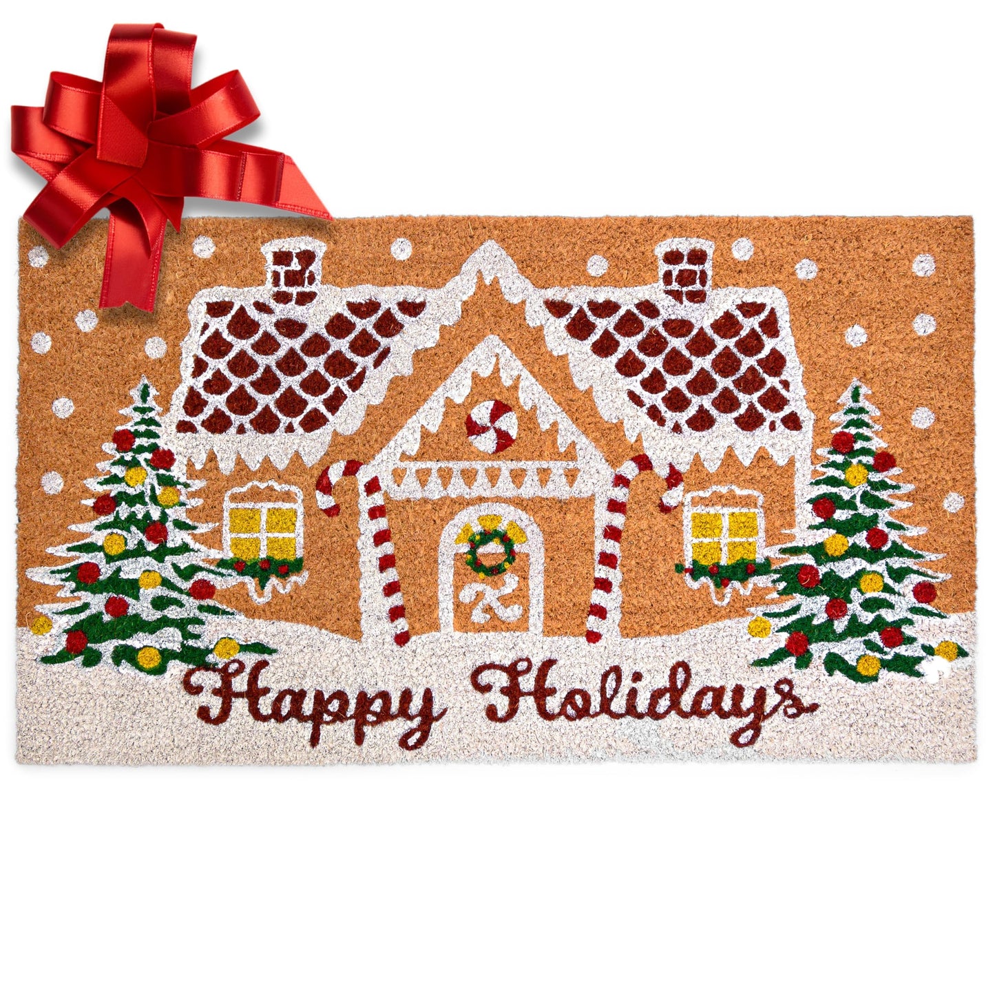 Gingerbread House Christmas Door Mat 30x17 Inch