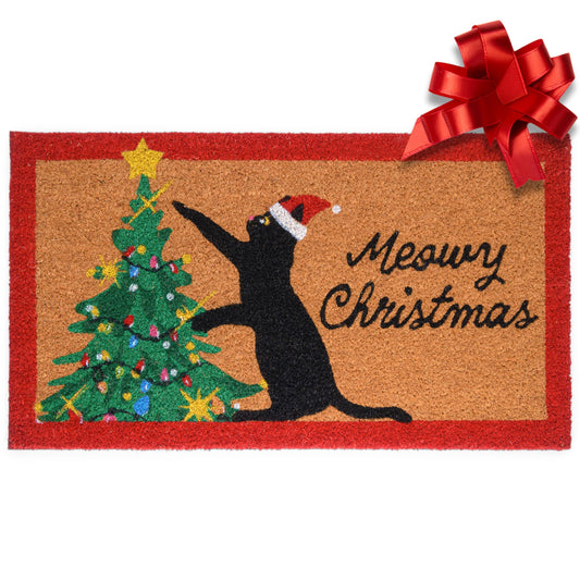 Meowy Christmas Doormat 30x17 Inch