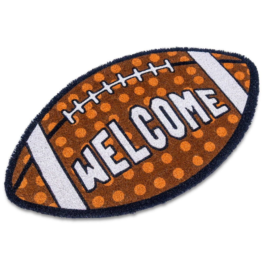 Fall Football-shaped Welcome Door Mat 30x17"