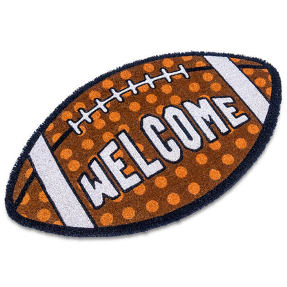 Fall Football-shaped Welcome Door Mat 30x17"