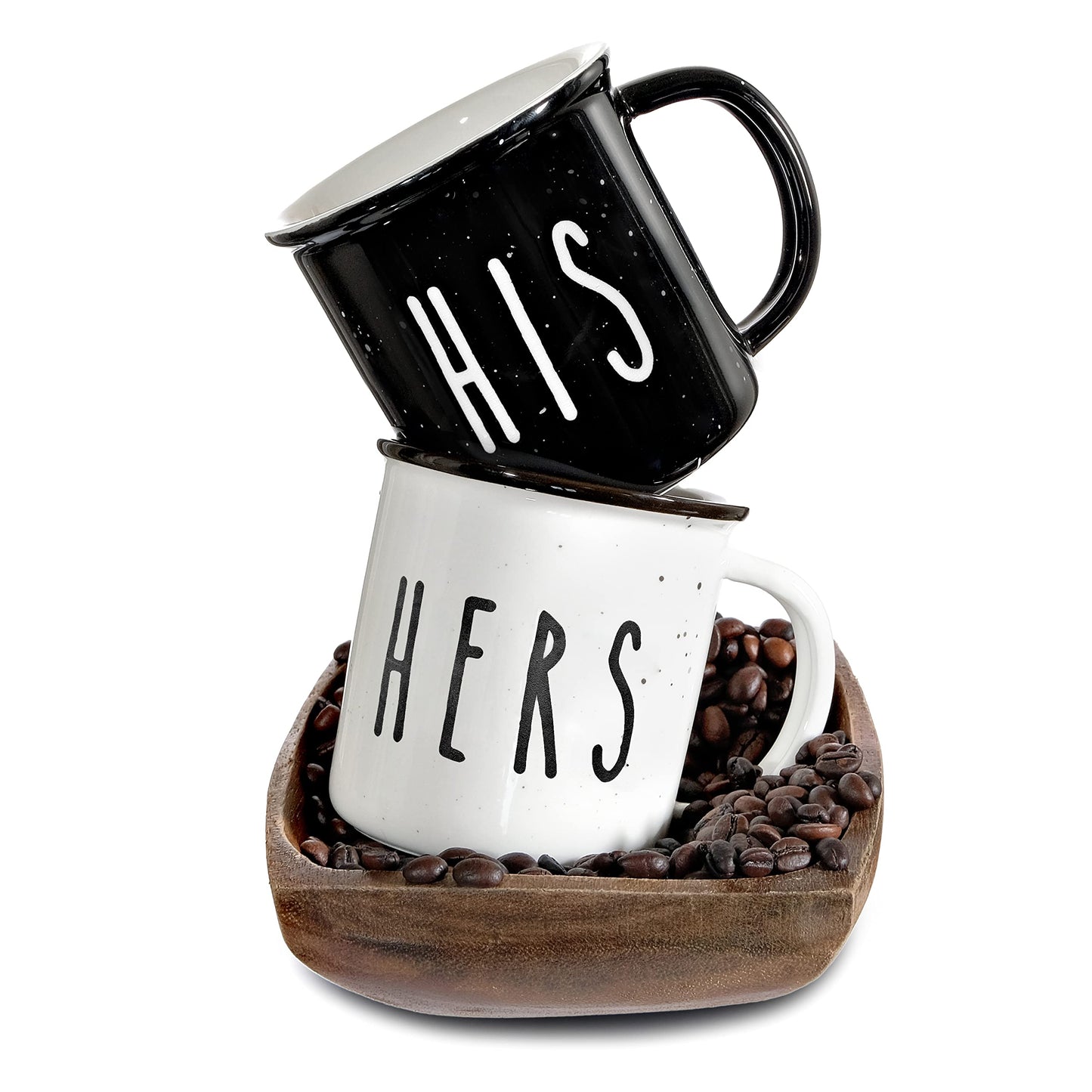 Hers/His Ceramic Coffee Mug Set for 2