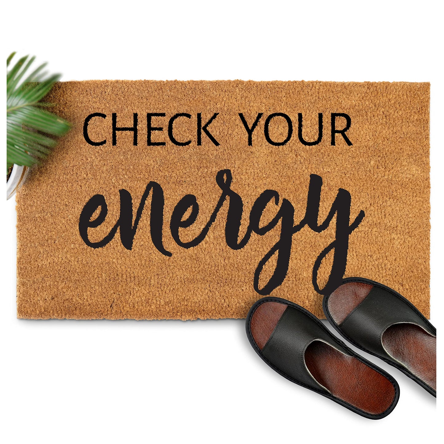 Coir Mat Check Your Energy 30"x17"