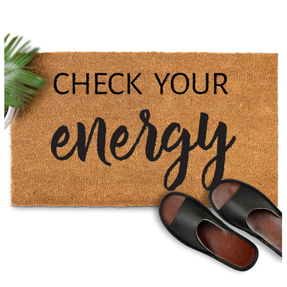 Coir Mat Check Your Energy 30"x17"