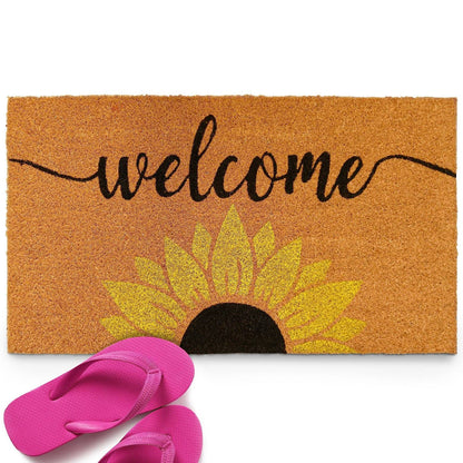 Welcome Sunflowers Doormat 30x17 Inch