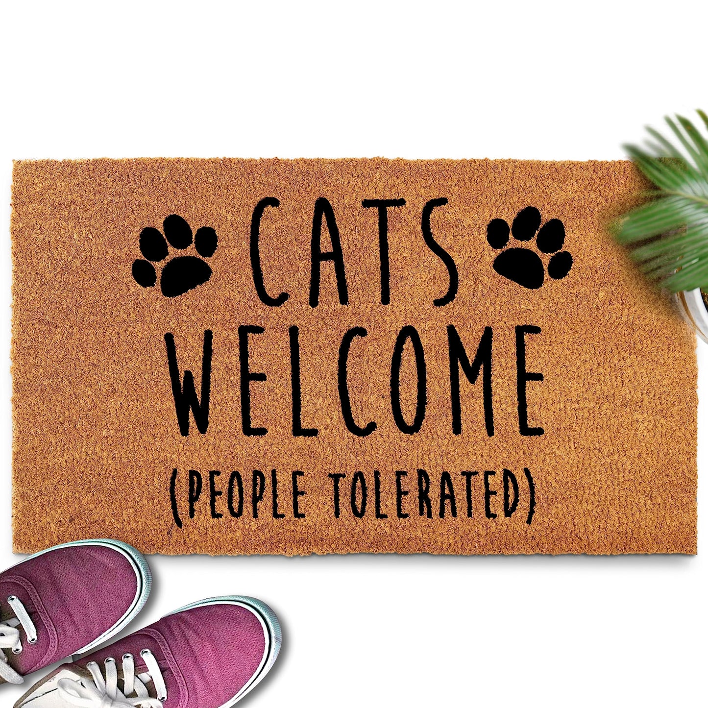 Cats Welcome People Tolerated Doormat 30x17 Inch