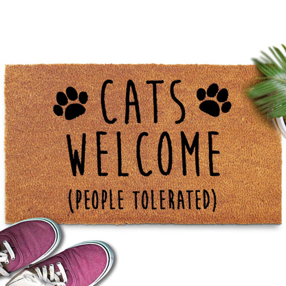 Cats Welcome People Tolerated Doormat 30x17 Inch