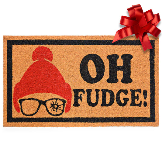 Oh Fudge Christmas Door Mat Funny 30x17 Inch