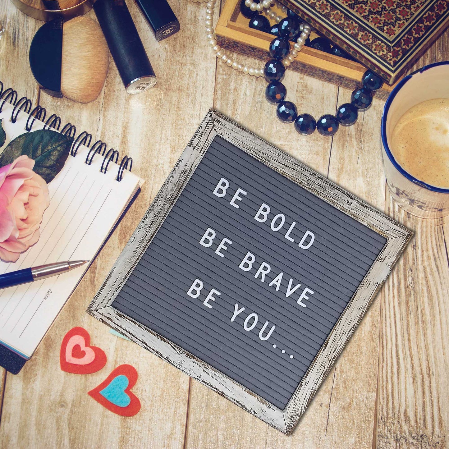 Grey 10x10 Farmhouse Shabby Chic Rustic Letter Board