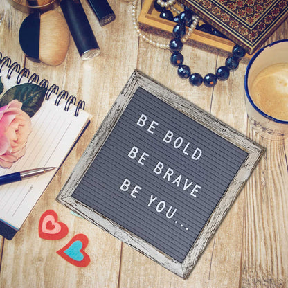 Grey 10x10 Farmhouse Shabby Chic Rustic Letter Board