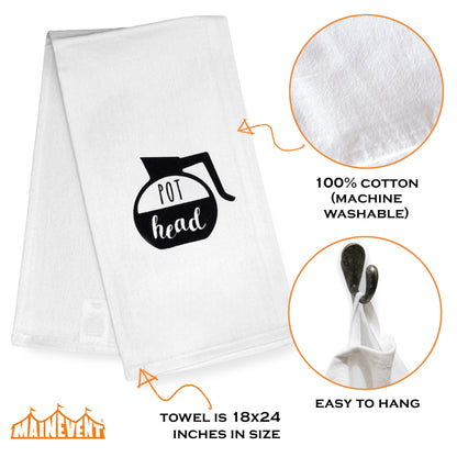 Pot Head Funny Kitchen Towel 18x24 Inch
