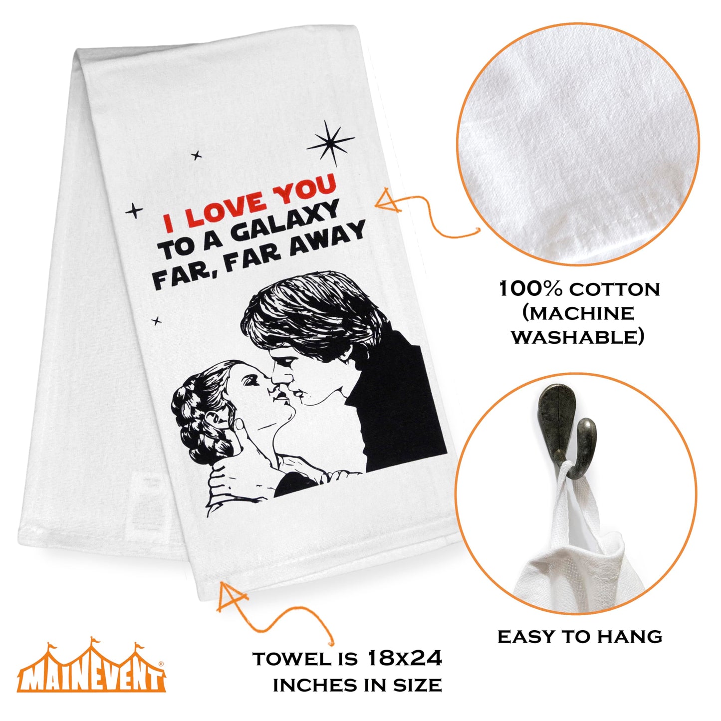 I Love You to a Galaxy Far, Far Away Kitchen Towel 18x24 Inch