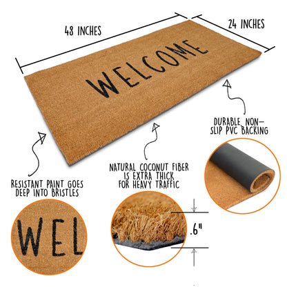 "Welcome" Variety Coir Doormats Outdoor