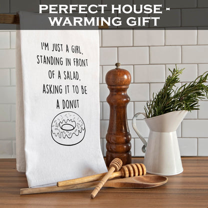 I'm Just A Girl Standing in Front of A Salad Funny Dish Towel 18x24 Inch