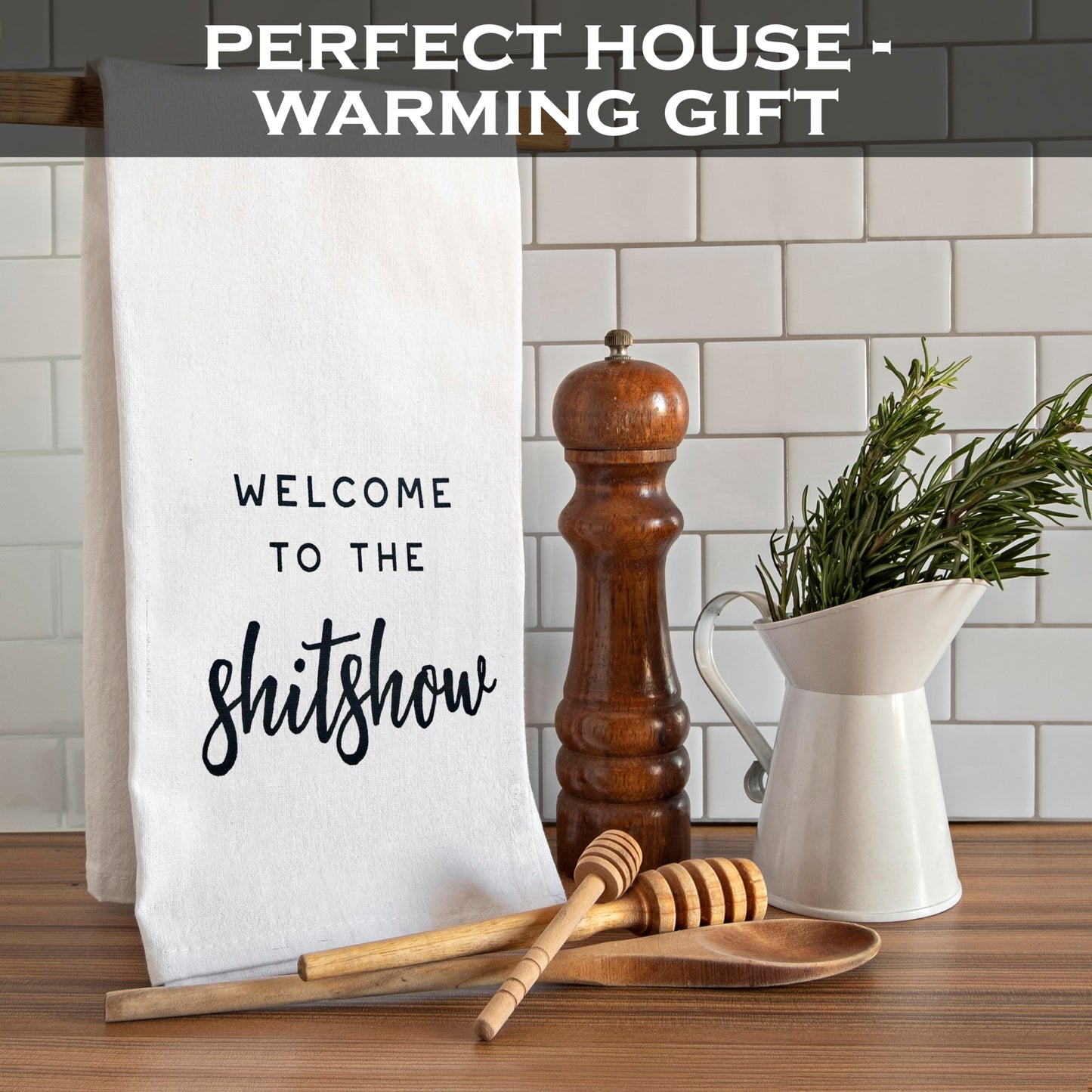 Welcome To The Shit Show  Funny Kitchen Towel 18x24 Inch