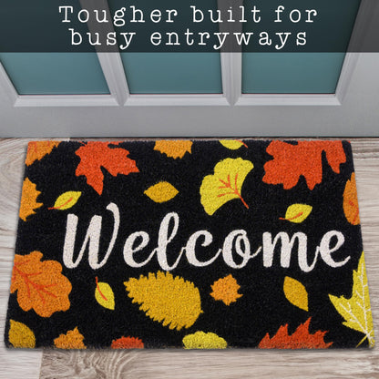 Welcome Leaves Fall Door Mat 30x17 Inch