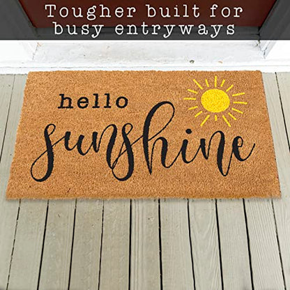 Hello Sunshine Coir Doormat Outdoor 30x17 Inch