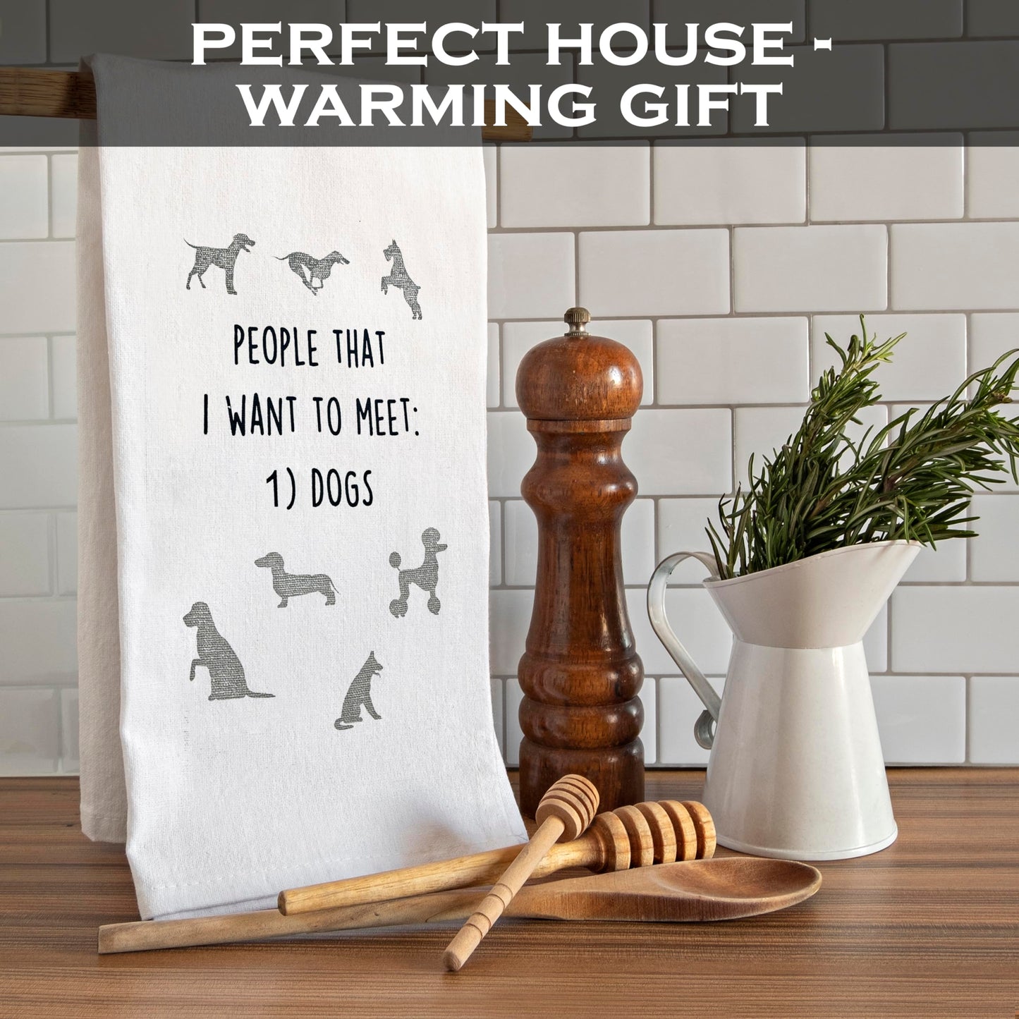People That I Want To Meet: Dogs 18x24 Inch Cotton Kitchen Towels