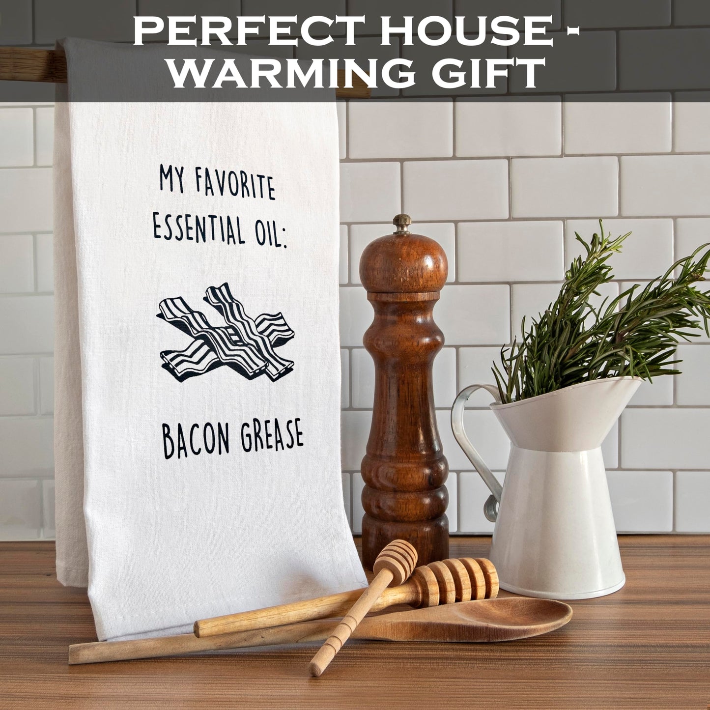 My Favorite Essential Oil: Bacon Grease Towel 18x24 Inch Funny Kitchen Towel