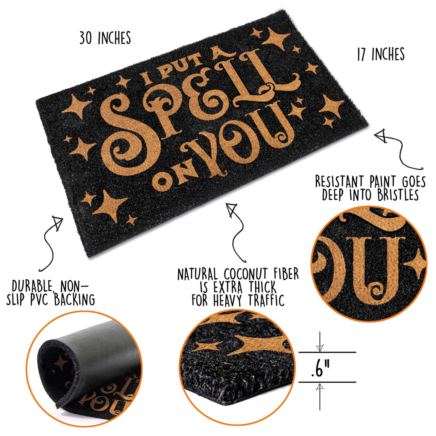 I Put a Spell on You Coir Door Mat 30x17 Inch